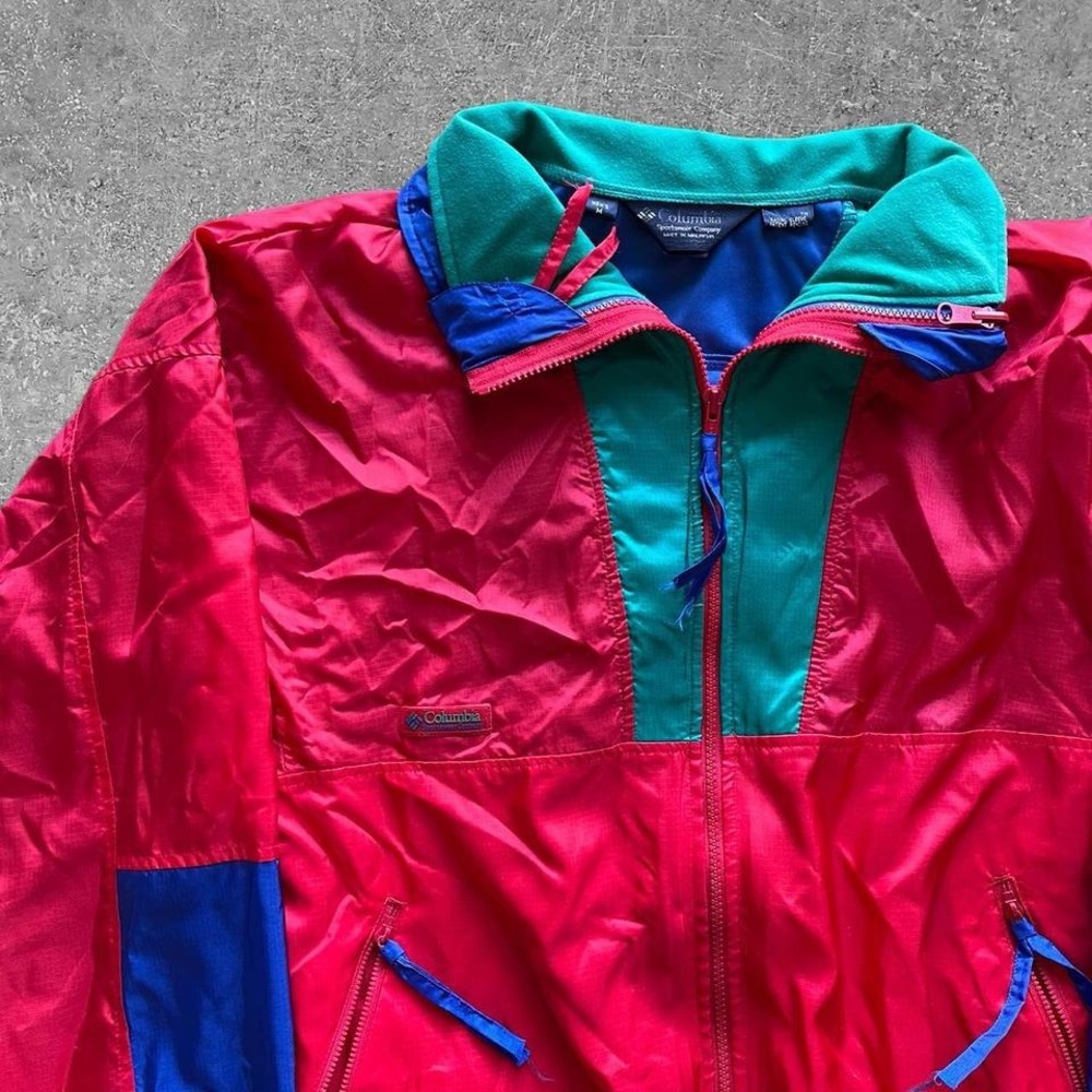 Vintage Columbia 2-in-1 Jacket Mens Medium Colorblock Fleece Lined Retro 90s